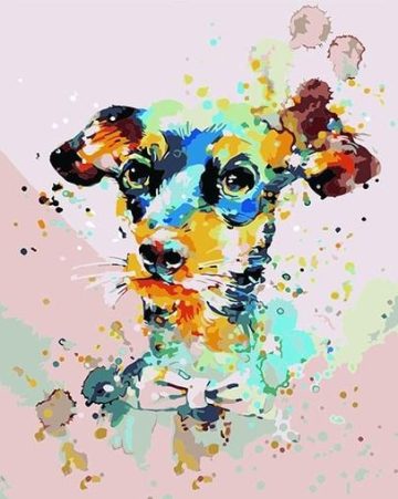 Cute Colorful Dog Animals Paint By Numbers
