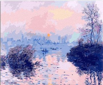 Sunset on the Seine at Lavacourt Landscape Paint By Numbers