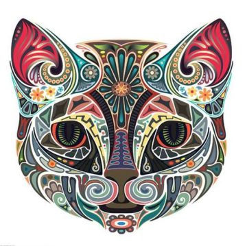 Ornamental Cat Colored Animals Paint By Numbers