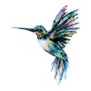 Hummingbird in blue green colors paint by numbers