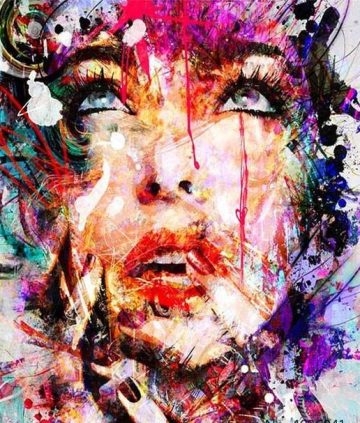 Abstract Splash Girl Portrait People Paint By Numbers