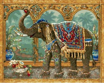 Elephant Vintage - DIY Paint By Numbers - Numeral Paint