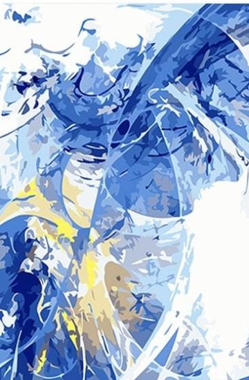 Blue Abstract Scenery Abstract Paint By Numbers