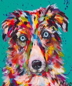 Mini Aussie Dog paint by numbers