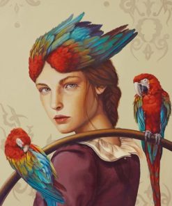 macaw girl art paint by numbers