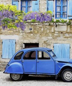 Blue Vintage Citroen paint by numbers