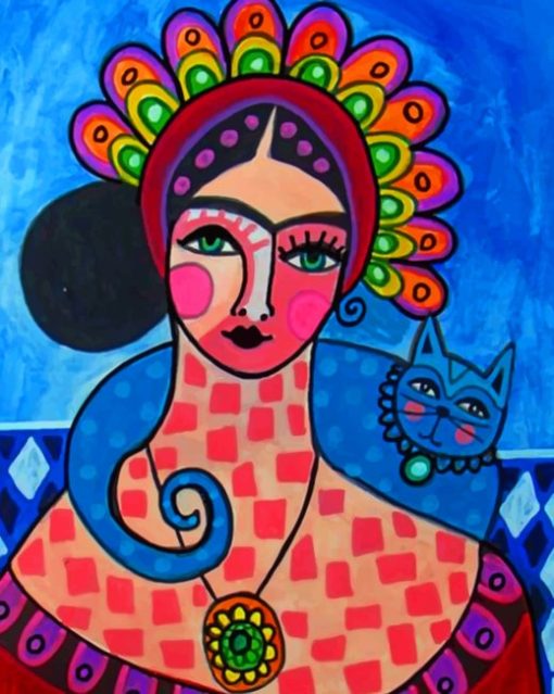 Abstract Frida Kahlo paint by numbers