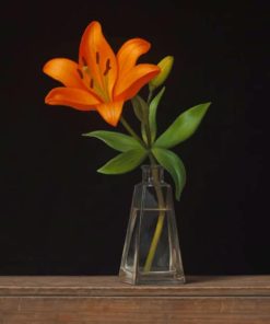 Orange Flower In A Glass Vase Paint by numbers