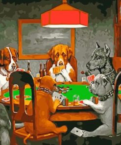 Dogs Playing Cards Paint by numbers