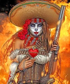 Mexican Sugar Woman paint by numbers