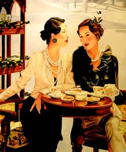 Classic Women Drinking Coffee paint by numbers