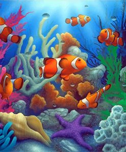 Clownfish Underwater Paint by numbers