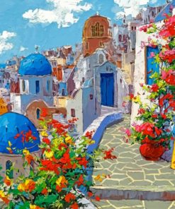 Santorini In Spring paint by numbers