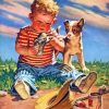 Boy And Dog Paint by numbers