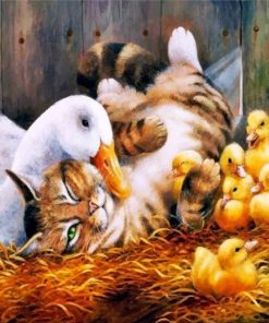 cat-and-duck-family-paint-by-number