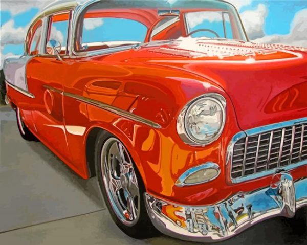 Headlight Lamp Vintage Car Paint by numbers