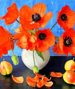 Poppies Vase Paint by numbers