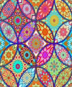 Colorful Mandala Art Paint by numbers