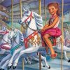 Girl On Carousel Paint by numbers