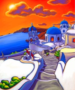 Santorini Island Paint by number