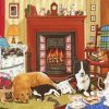 Dogs And Cats In House Paint by numbers