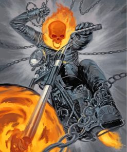 Ghost Rider With Bike Paint by numbers