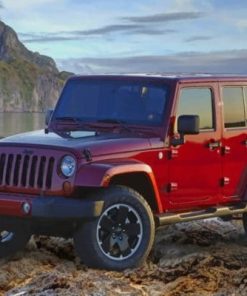 Red Jeep Wrangler Paint by numbers