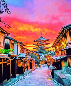 Yasaka Pagoda At Sunset Paint by numbers