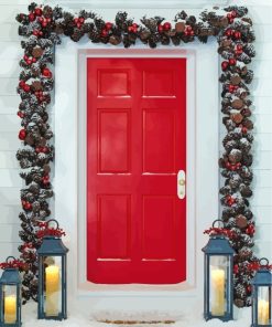 aesthetic-christmas-red-door-paint-by-numbers