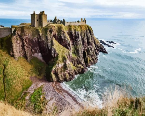 Aberdeen Dunnottar Castle paint by numbers