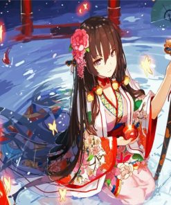 Anime Girl in Kimono paint by numbers