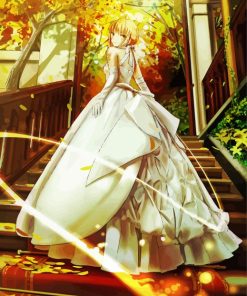 Anime Girl Wearing Ball Gown paint by numbers