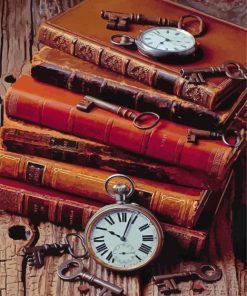 Antique Books and Watches paint by numbers