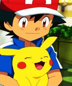 Ash and Pikachu paint by numbers