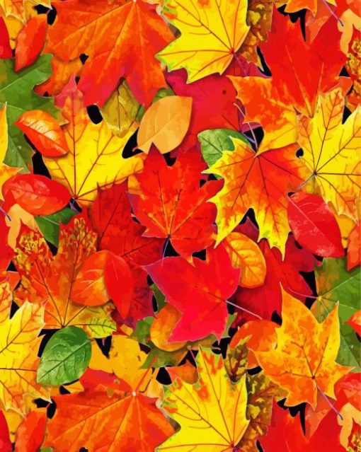 Autumn Foliage Leaves paint by numbers