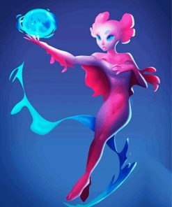 Axolotl Woman paint by numbers