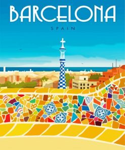 Barcelona Park Guell Gaudi Paint By Number