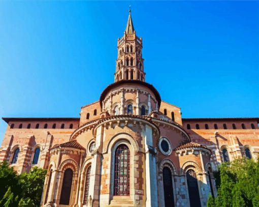 Basilique Saint Sernin De Toulouse France Paint By Number