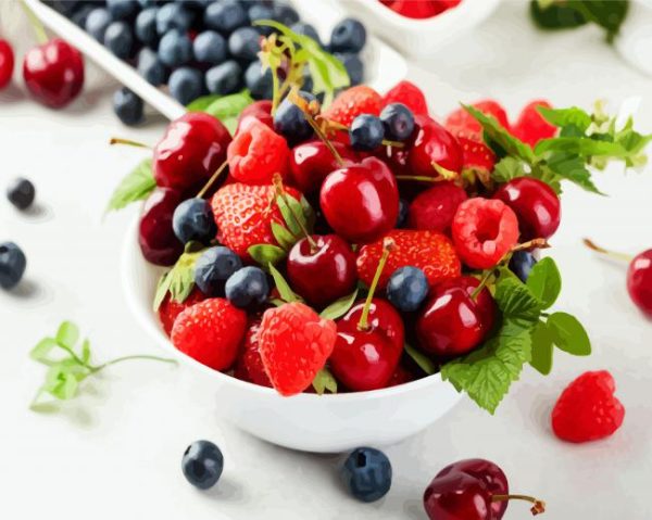 Berries Bowl paint by numbers