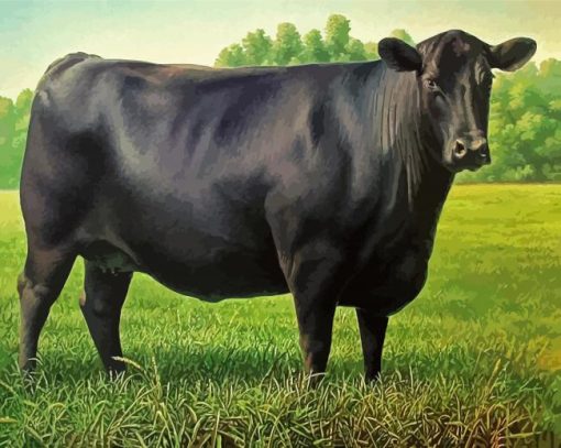 Black Angus Cattle paint by numbers