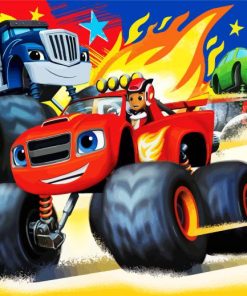 Blaze and The Monster Machines paint by numbers