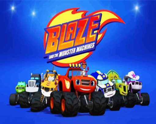 Blaze and The Monster Machines paint by numbers