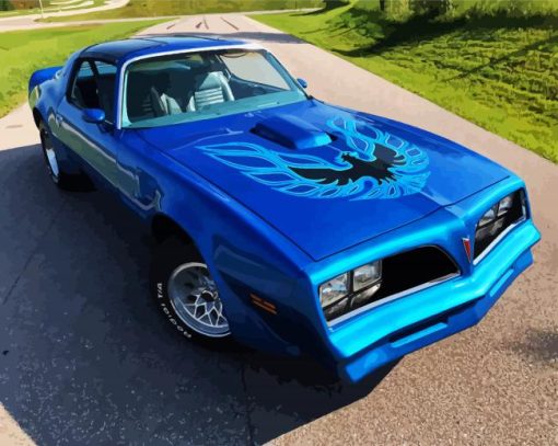 Blue Firebird Car paint by numbers