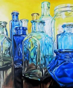 Blue Glass Bottles paint by numbers