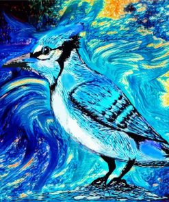 Blue Jay Bird Art paint by numbers