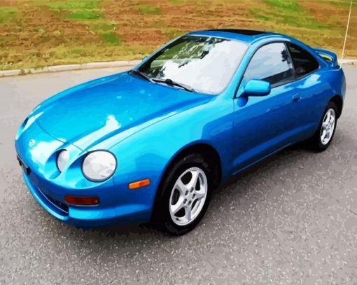 Blue Toyota Celica Car paint by numbers