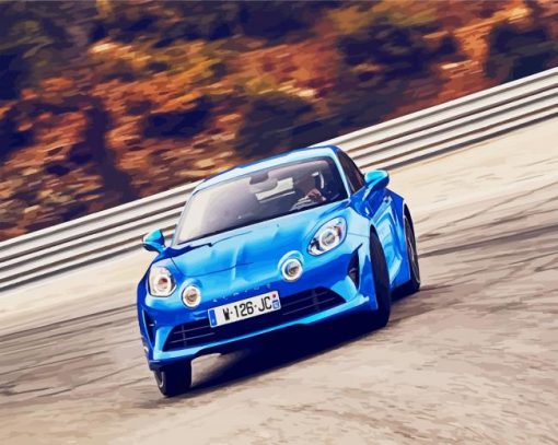 Blue Renault Alpine Car paint by numbers