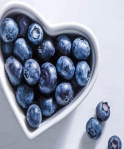 Blueberries In Heart Bowl paint by numbers