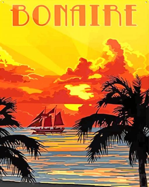 Bonaire Caribbean Poster paint by numbers