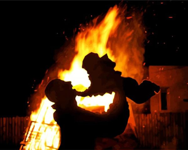 Bonfire Family Party paint by numbers